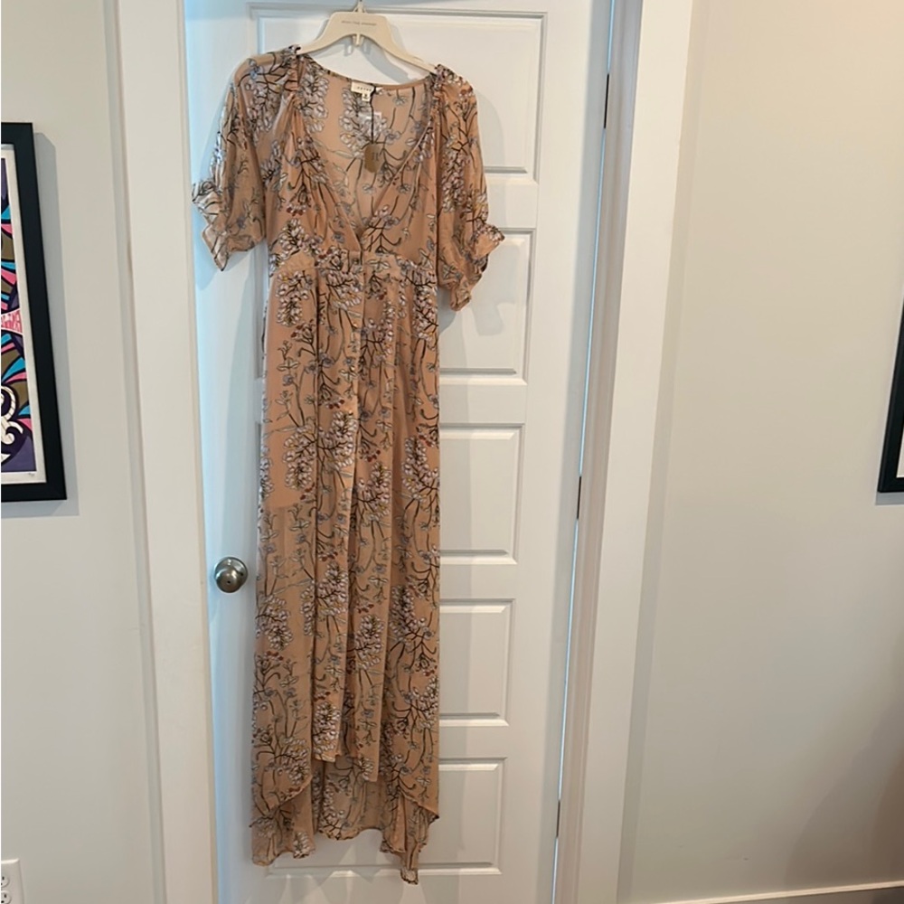 Floral Light Pink Maxi Dress